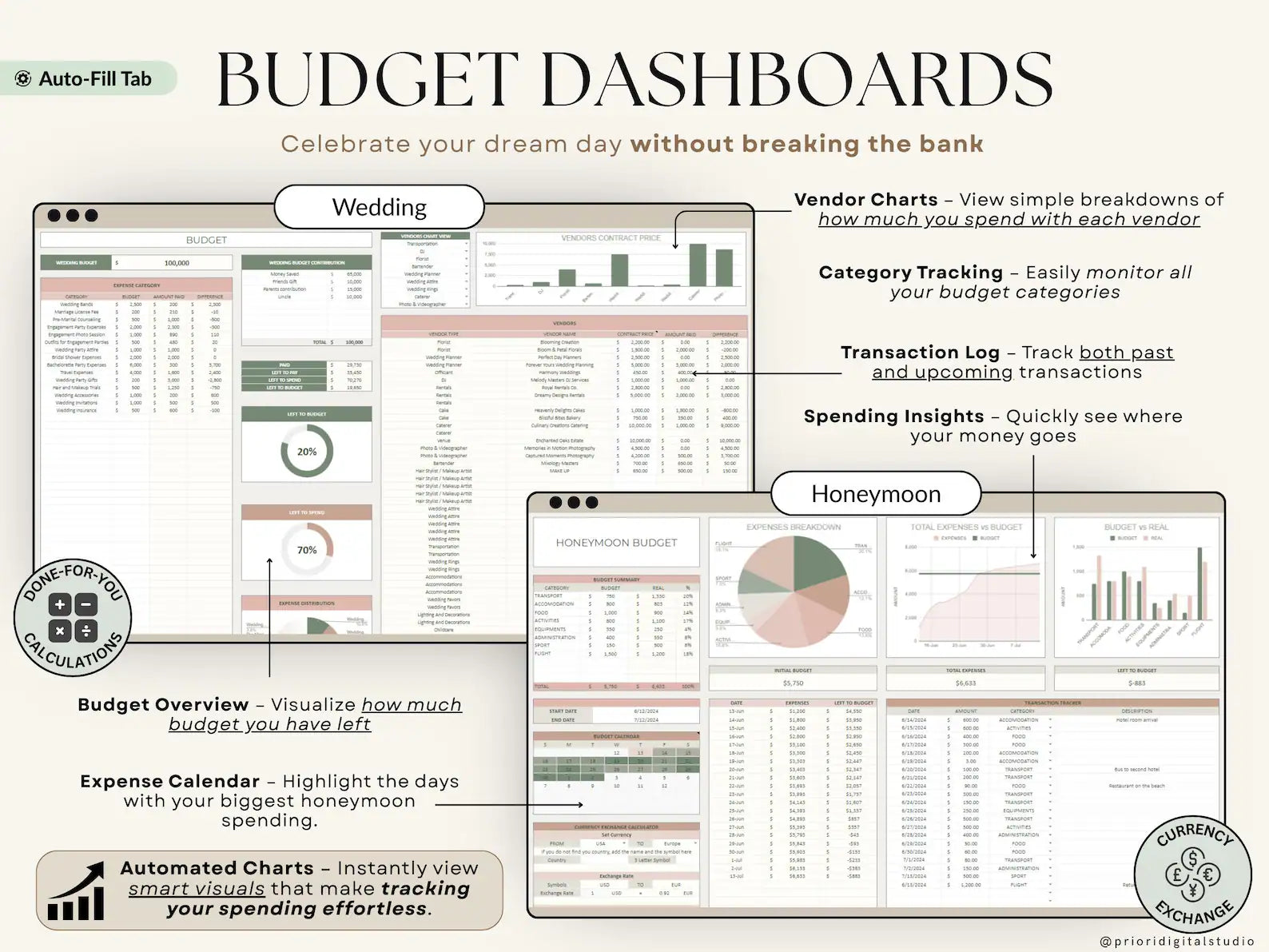 The Ultimate Wedding Planner | Complete Wedding Planning Spreadsheet & Digital Organizer