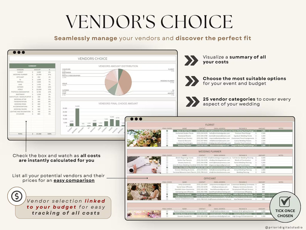 The Ultimate Wedding Planner | Complete Wedding Planning Spreadsheet & Digital Organizer